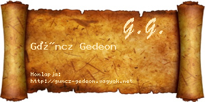 Güncz Gedeon névjegykártya